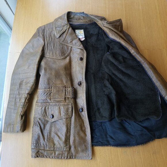 Vintage Kurland Men's 40 Brown Glove Tanned Leather Insulated Jacket - Picture 6 of 15